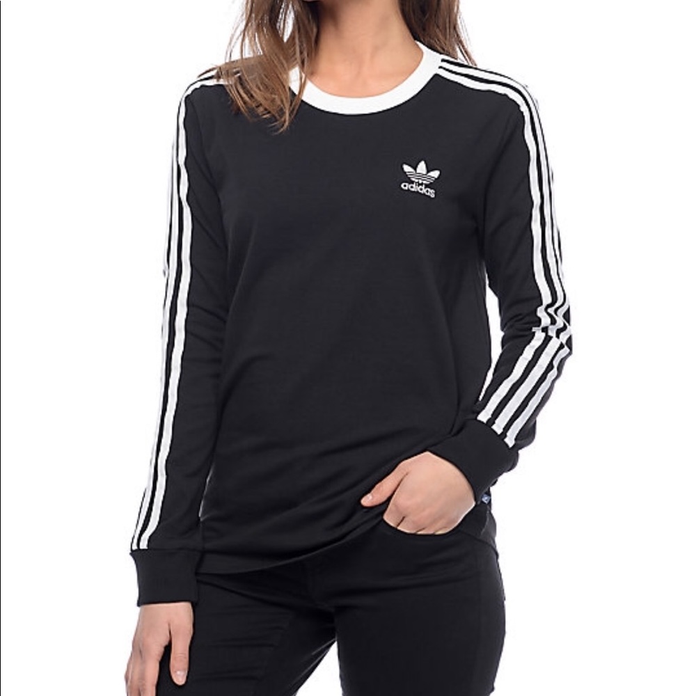 🖤 ADIDAS Women’s Striped Long Sleeve with Logo 🖤